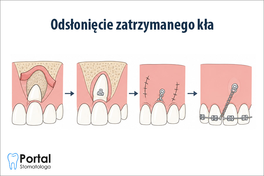 Odsłonięcie zatrzymanego kła