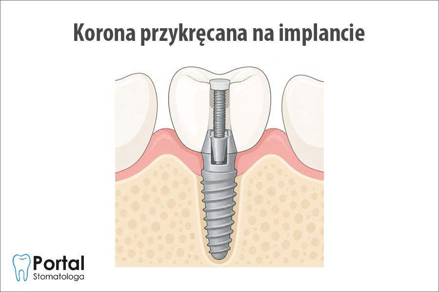 Korona przykręcana na implancie